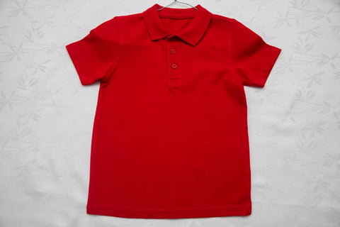 Polo Enfant GEORGE 100% Coton – Blanc ou Rouge – Taille 5 à 6 ans