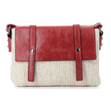 Sac à main éco-luxe en cuir et toile - Sac à main rouge ou bleu pour femme, durable et élégant