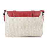 Sac à main éco-luxe en cuir et toile - Sac à main rouge ou bleu pour femme, durable et élégant