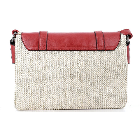 Sac à main éco-luxe en cuir et toile - Sac à main rouge ou bleu pour femme, durable et élégant