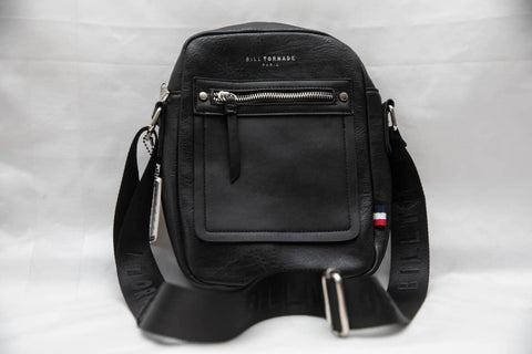Sac Bandoulière Homme BILL TORNADE – Noir & Gris Foncé – Style Urbain