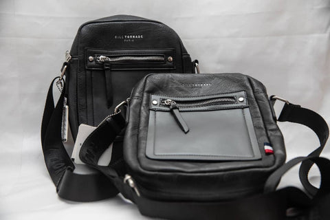 Sac Bandoulière Homme BILL TORNADE – Noir & Gris Foncé – Style Urbain
