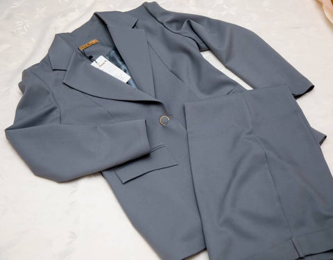 Ensemble Tailleur Femme Bleu Gris – Élégance Professionnelle – Taille 40