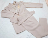 Tailleur Femme Beige Élégant – Taille 38 – Chic Naturel