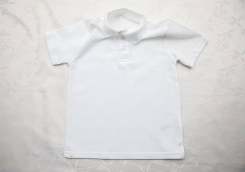 Polo Enfant GEORGE 100% Coton – Blanc ou Rouge – Taille 5 à 6 ans